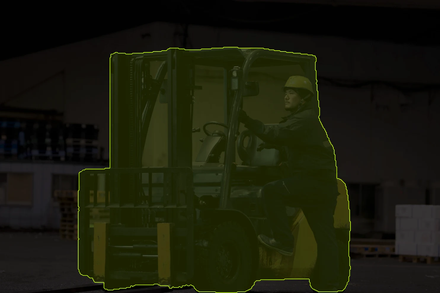 Forklift with segmentation mask