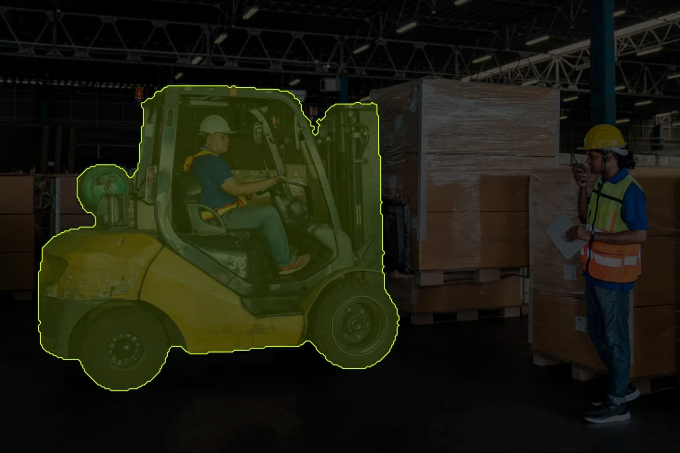 Forklift with segmentation mask