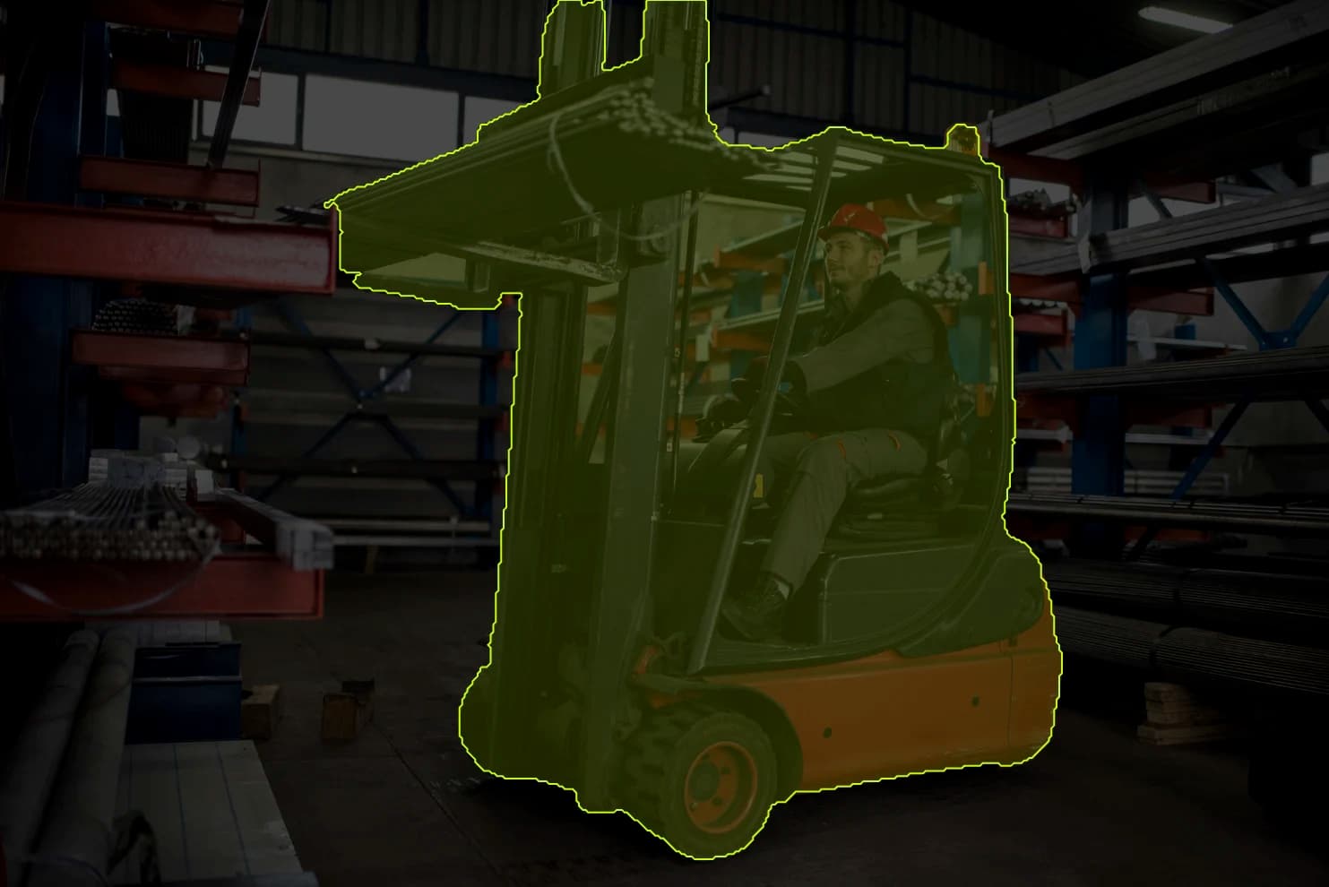 Forklift with segmentation mask