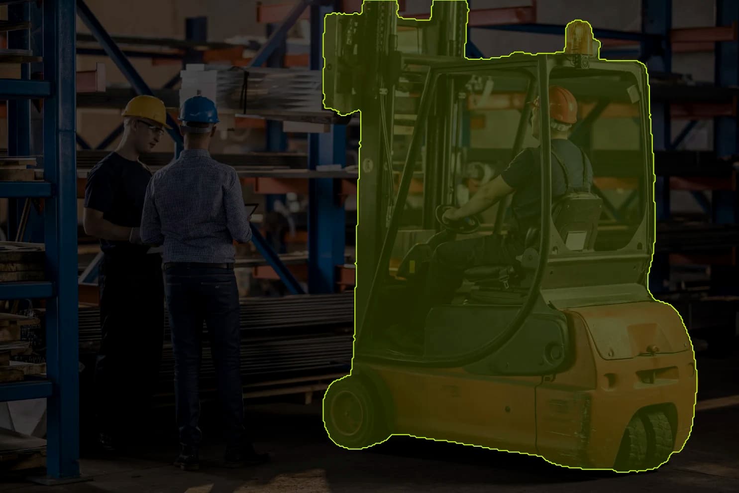Forklift with segmentation mask